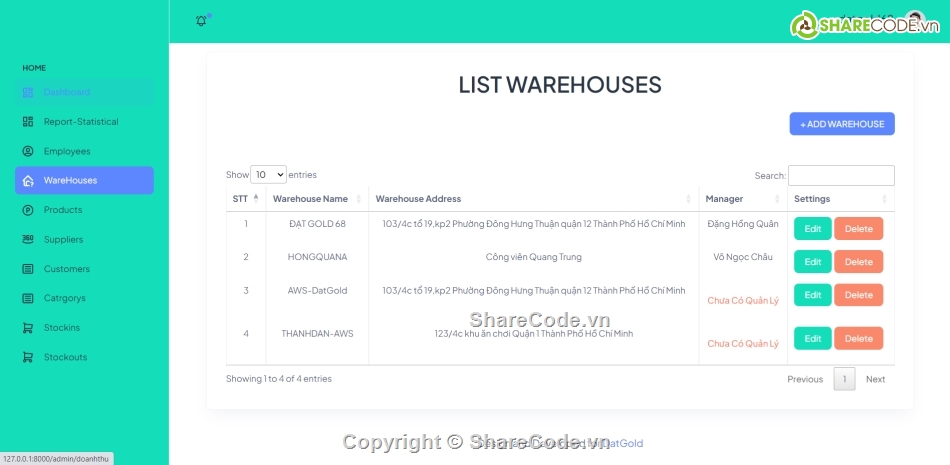 php laravel,quản lý kho hàng,php vs mysql,code Quản Lý Kho